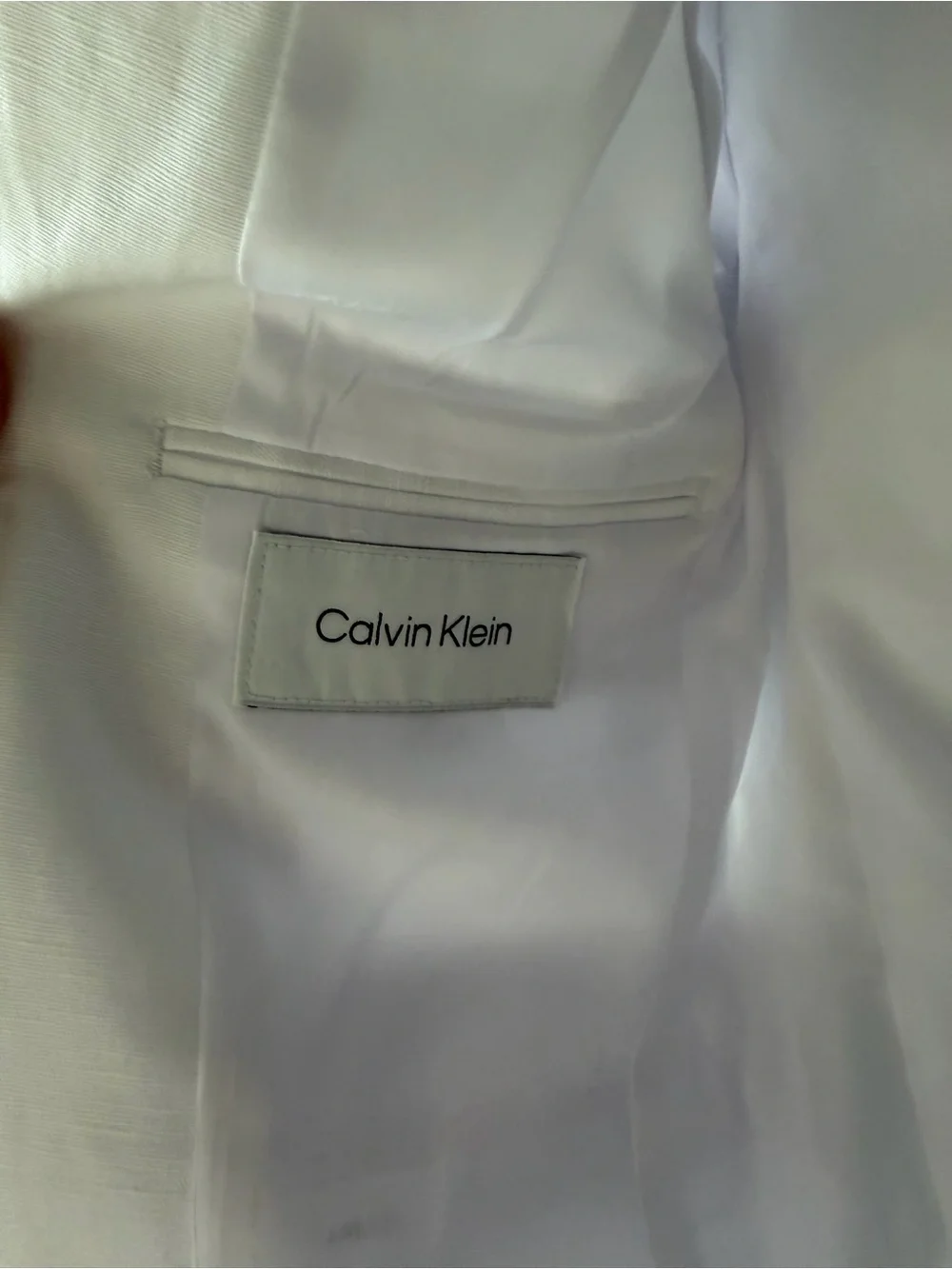 Calvin Klein Boys’ Textured Linen Suit Jacket and Pants White in Size 8
